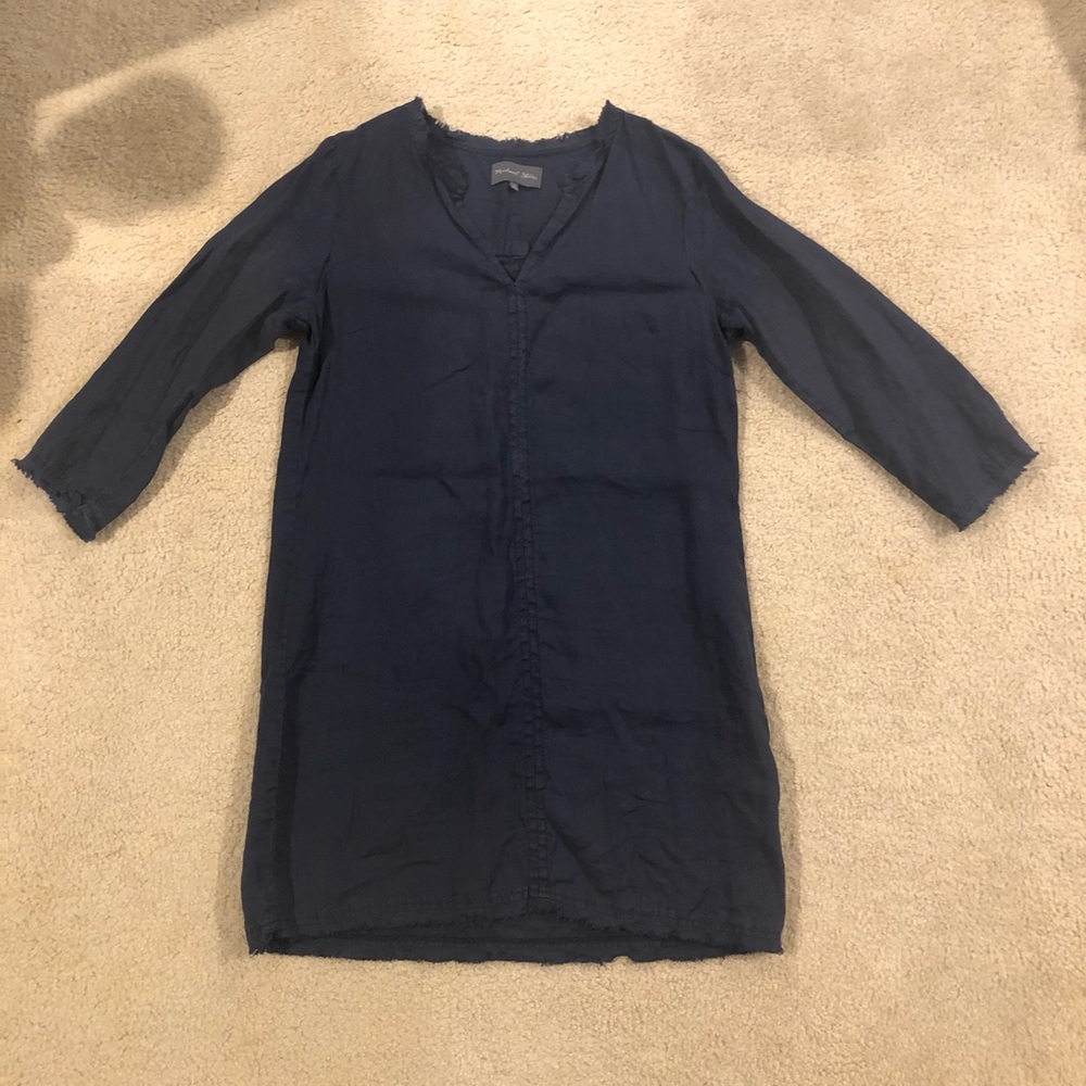 ***SOLD***Michael Stars Raw Edge Linen Shift Dress